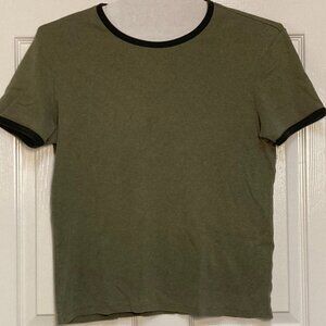 Women's blouse by Brandini short sleeve green sze Large